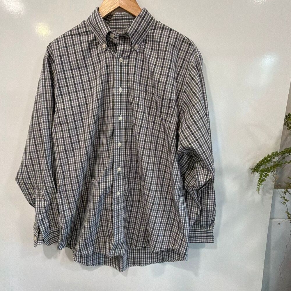 Brooks brothers non iron cotton checkered shirt